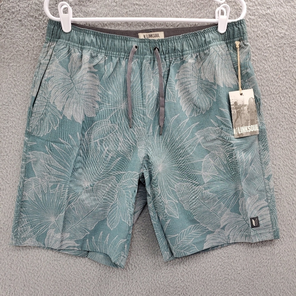 Linksoul Shorts Mens Rustler Print Boardwalker Volley Storm LS6156 NWT